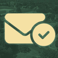 Illustration of an envelope with a check mark in a circle on the bottom right corner