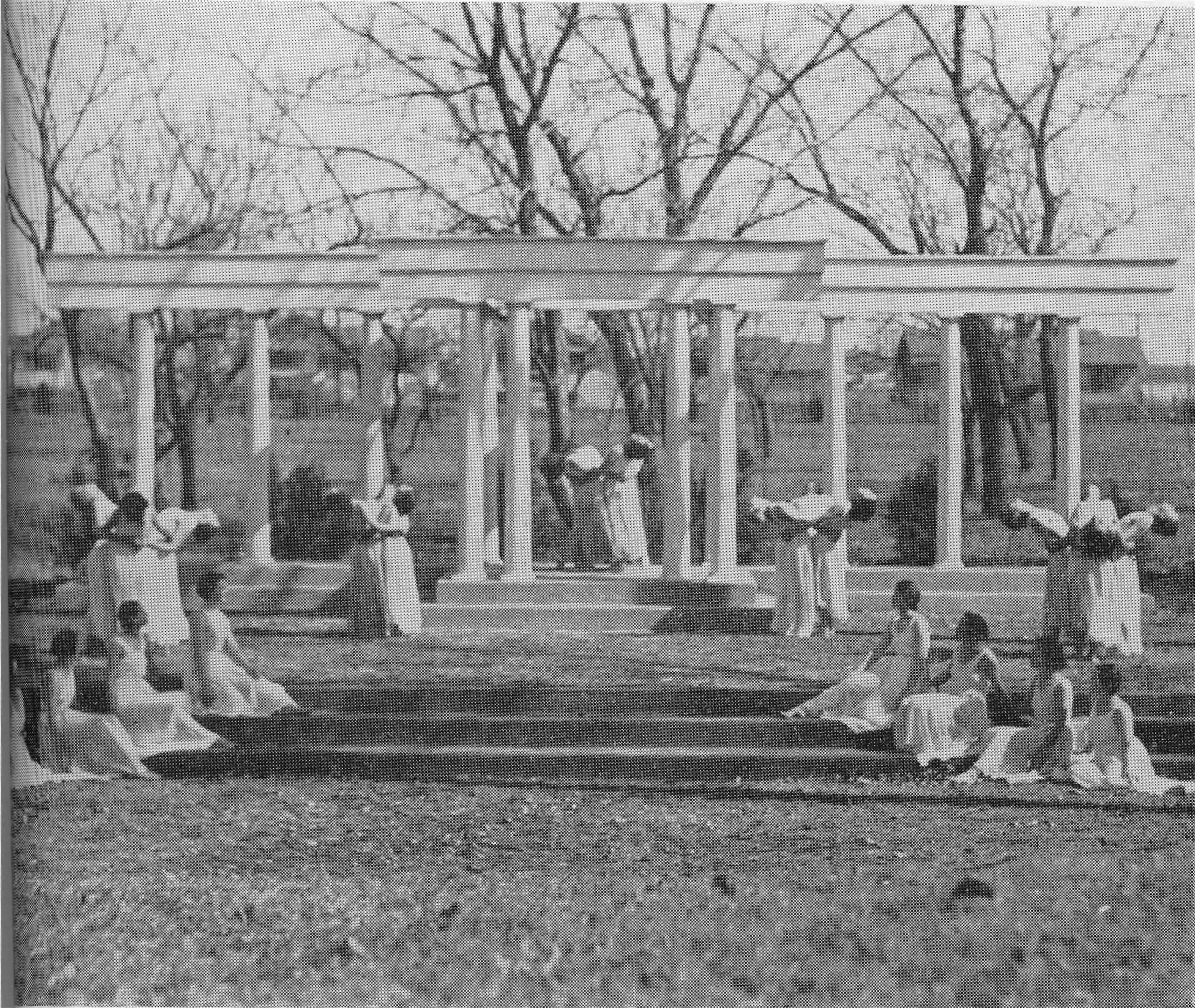 Black and white image of USAO's Greek Theater in 1934
