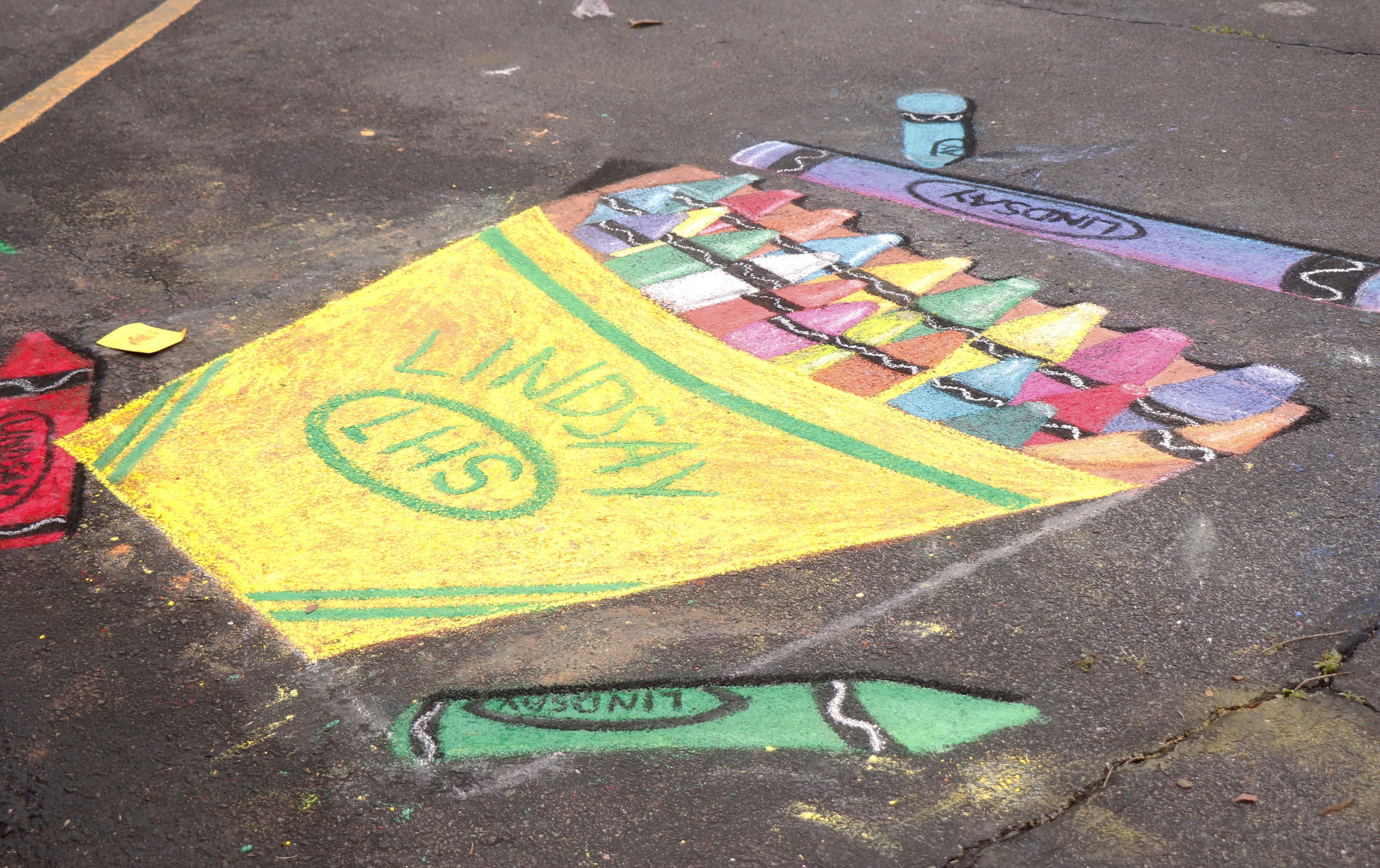 Crayons chalk art