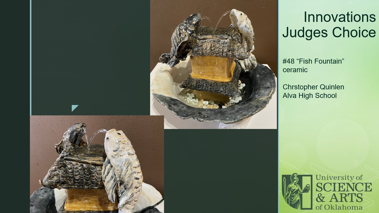 Judges Choice: "Fish Fountain" by Christopher Quinlen | Alva H.S. | ceramic