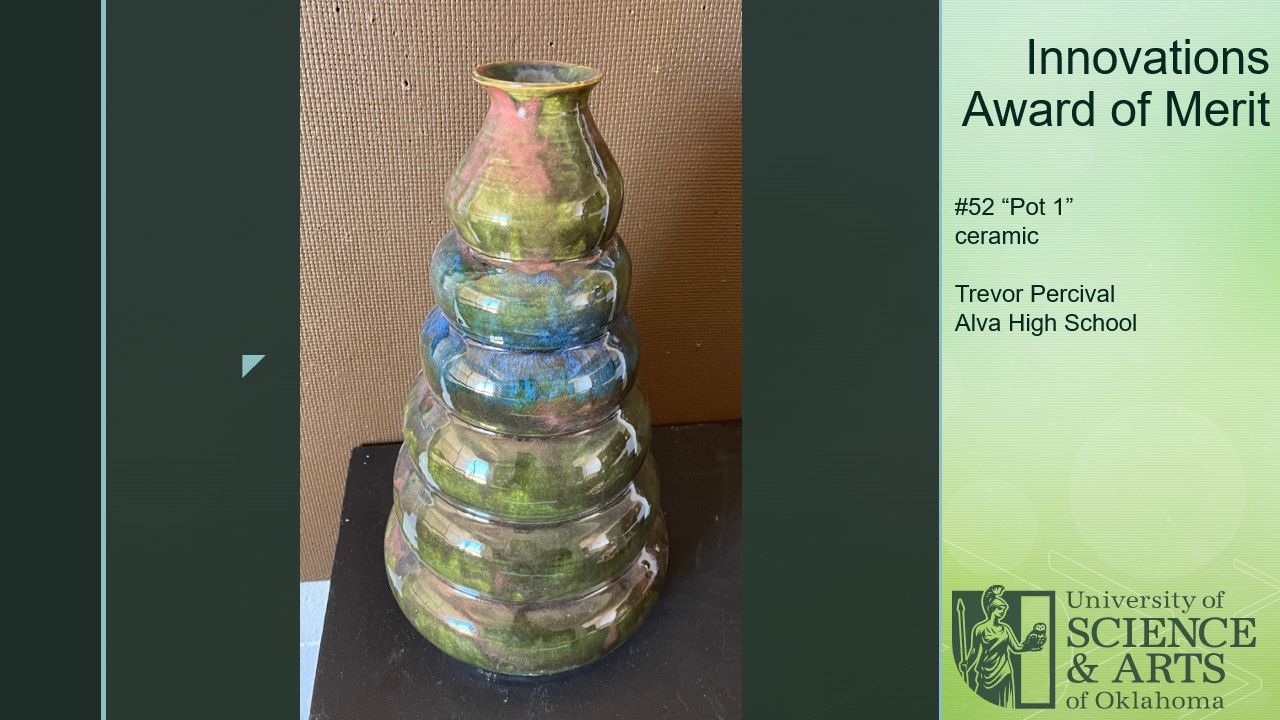 Award of Merit: "Pot 1" by Trevor Percival | Alva H.S. | ceramic