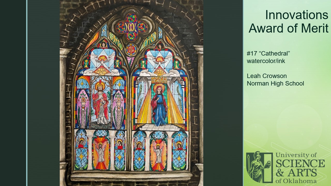 Award of Merit: "Cathedral" by Leah Crowson | Norman H.S. | watercolor and ink
