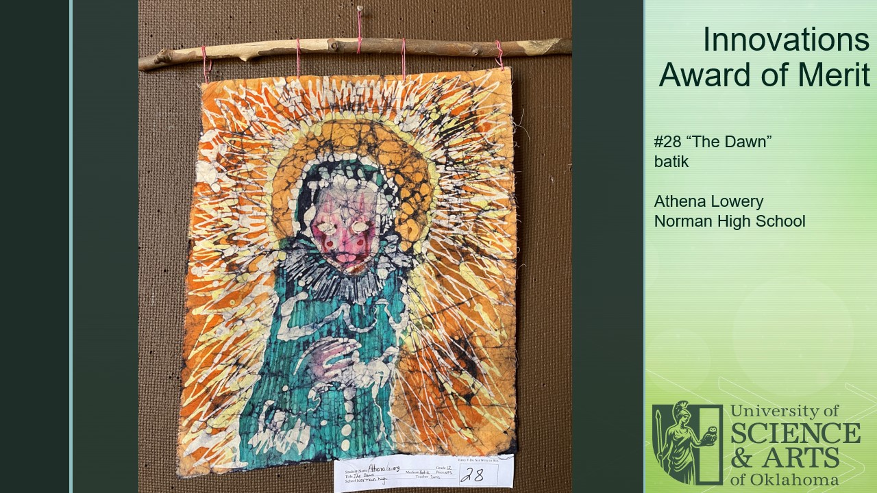 Award of Merit: "The Dawn" by Athena Lowery | Norman H.S. | batik