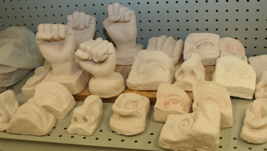 Image of clay models of body parts