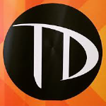 Thick Descriptions orange logo with black "TD"