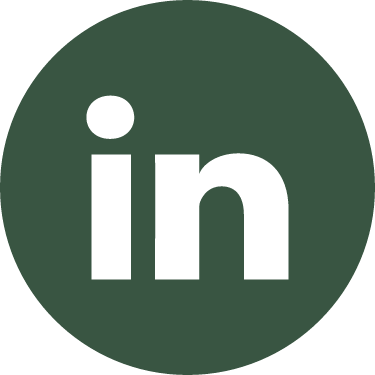 green circle icon with the LinkedIn "in" in the middle