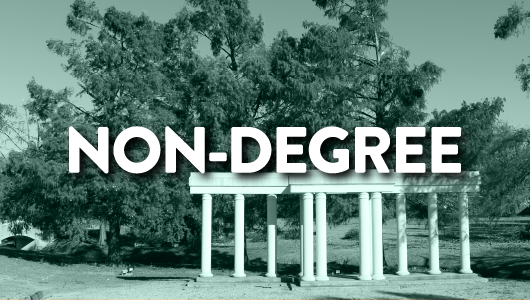 non-degree seeking students graphic with image of Greek Theatre in background