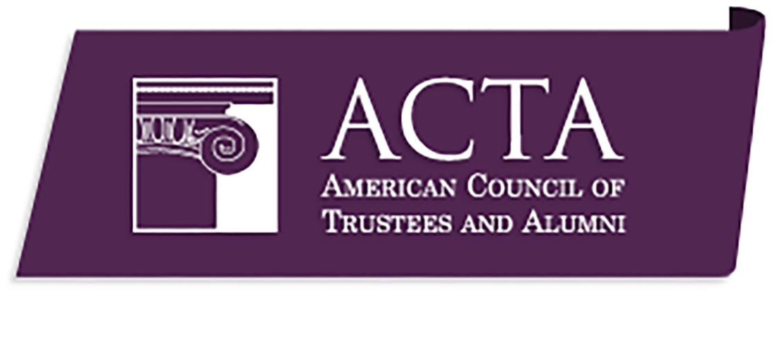 The logo of the American Council of Trustees and Alumni with a Greek-style column on the left. 