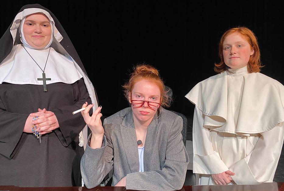 Lauren Cookson, Keane Harrison and Alexys Thompson will appear this week in Agnes of God at the Davis Hall Little Theatre. 