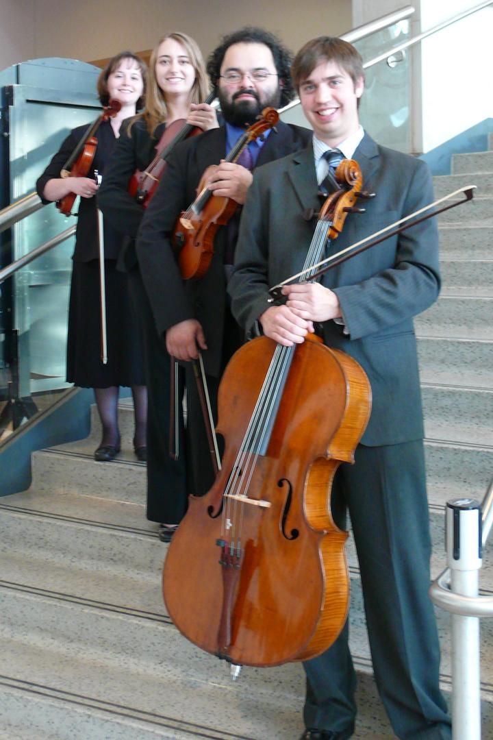 Students playing the violin 