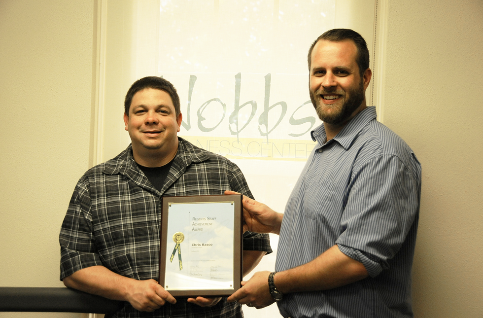 Man receiving award 