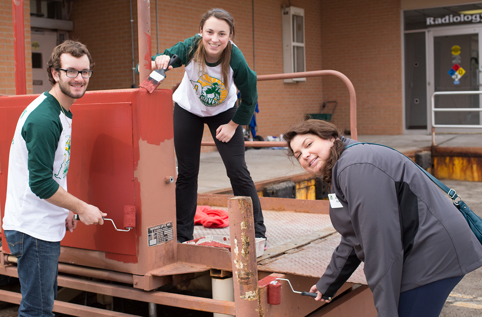 Students working 