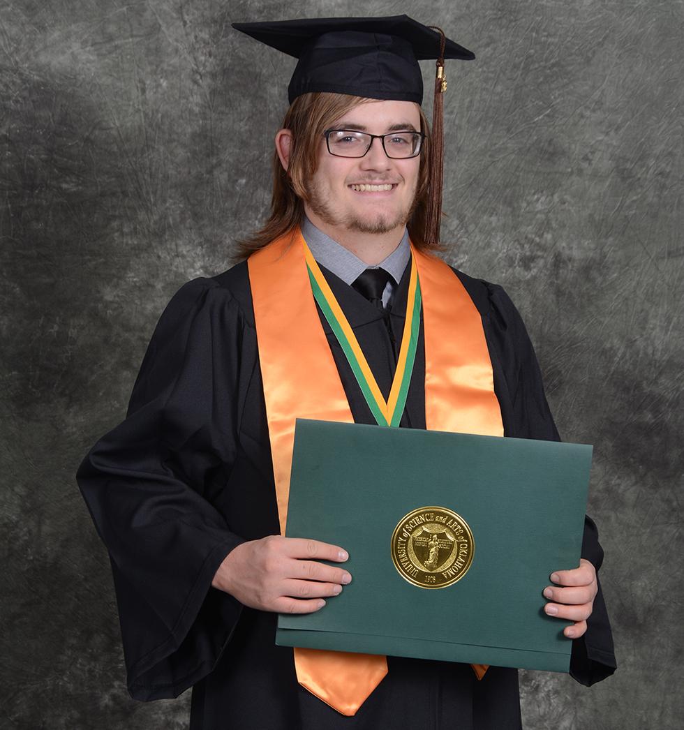 Ethan Gorrell presented Distinguished Graduate Award for fall 2018
