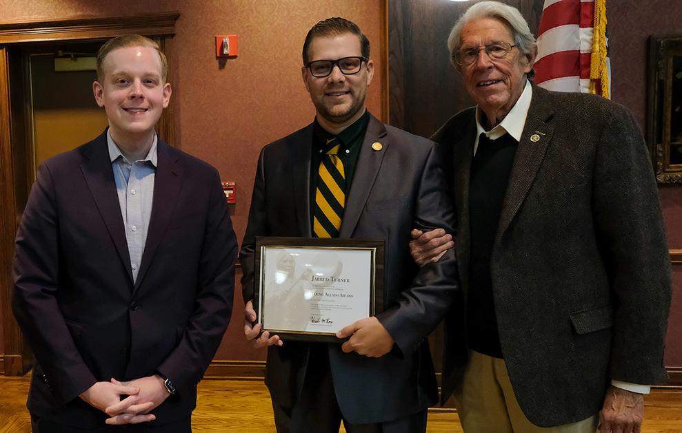 Turner with President Feaver and Alumni Association President Chris Collins