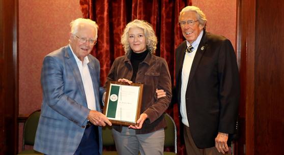 Shelley Rees receiving faculty service award