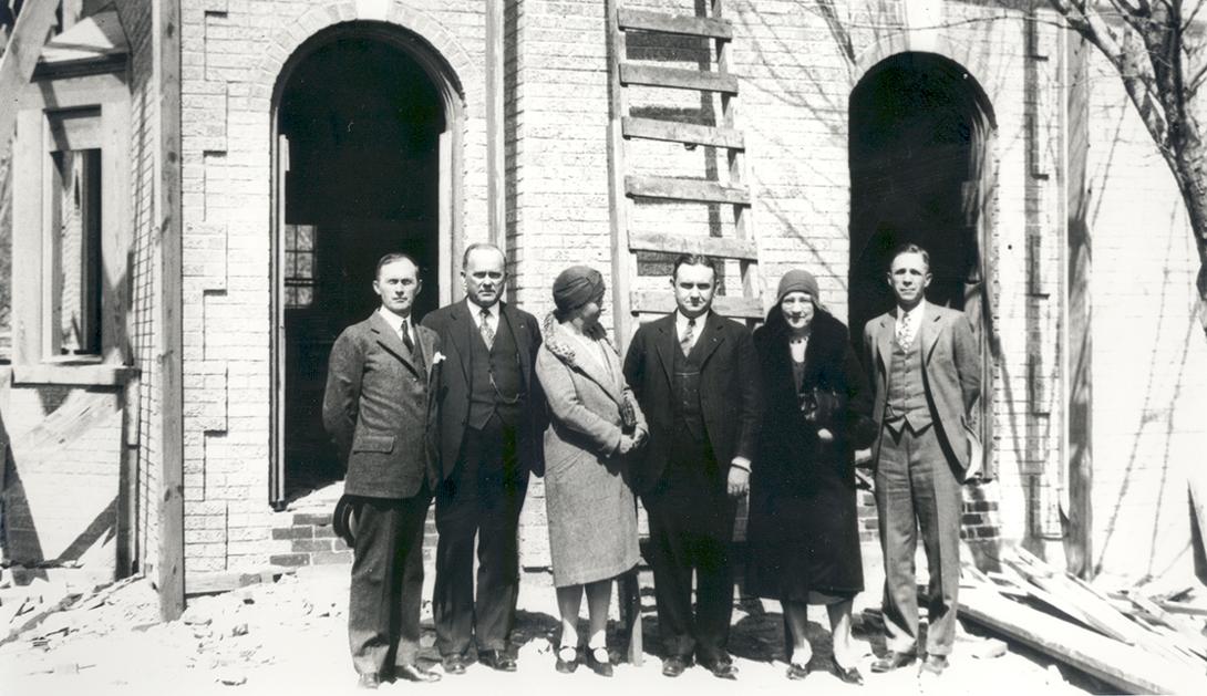 The 1929 groundbreaking of what is today the Stevens Alumni House