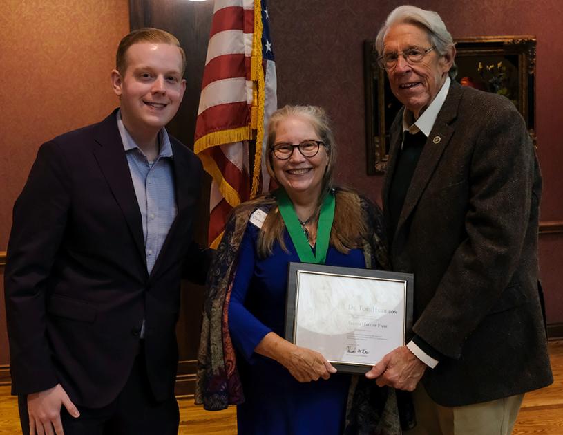 Hamilton with President Feaver and Alumni Association President Chris Collins